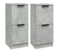 Vidaxl aparadores 2 uds madera contrachapada gris hormigón 30x30x70 cm