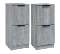 Vidaxl aparadores 2 uds madera contrachapada gris sonoma 30x30x70 cm