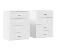 vidaXL Aparadores 2 uds Madera de ingeniería Blanco 60x39x80 cm, Armario de Almacenamiento, gabinete aparador, Mueble para Pasillo, Buffet