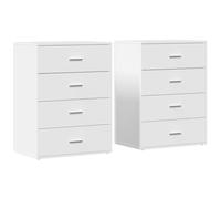 vidaXL Aparadores 2 uds Madera de ingeniería Blanco 60x39x80 cm, Armario de Almacenamiento, gabinete aparador, Mueble para Pasillo, Buffet