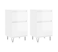 Vidaxl aparadores 2 uds madera de ingeniería blanco brillo 40x35x70 cm