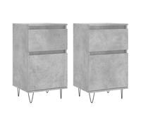 Vidaxl aparadores 2 uds madera de ingeniería gris hormigón 40x35x70 cm