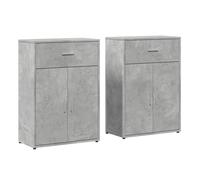 Vidaxl aparadores 2 uds madera de ingeniería gris hormigón 60x30x84 cm