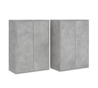 Vidaxl aparadores 2 uds madera de ingeniería gris hormigón 60x31x84 cm