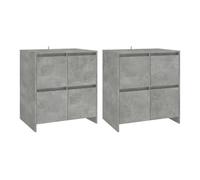 Vidaxl aparadores 2 uds madera de ingeniería gris hormigón 70x41x75 cm