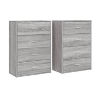 Vidaxl aparadores 2 uds madera de ingeniería gris sonoma 60x31x84 cm