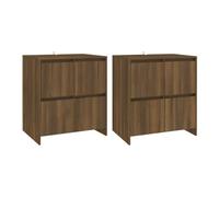 Vidaxl aparadores 2 uds madera de ingeniería marrón roble 70x41x75 cm