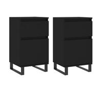 Vidaxl aparadores 2 uds madera de ingeniería negro 40x35x70 cm