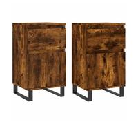 Vidaxl aparadores 2 uds madera de ingeniería roble ahumado 40x35x70 cm
