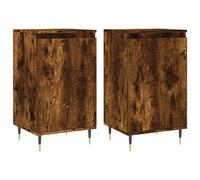 vidaXL Aparadores 2 uds Madera de ingeniería Roble Ahumado 40x35x70 cm