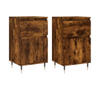 Vidaxl aparadores 2 uds madera de ingeniería roble ahumado 40x35x70 cm