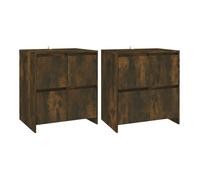 Vidaxl aparadores 2 uds madera de ingeniería roble ahumado 70x41x75 cm