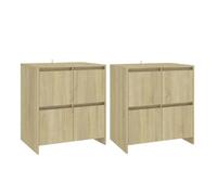 Vidaxl aparadores 2 uds madera de ingeniería roble sonoma 70x41x75 cm