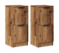 Vidaxl aparadores 2 uds madera ingeniería madera envejecida 30x30x70cm
