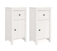 Vidaxl aparadores 2 uds madera maciza de pino blanco 40x35x80 cm