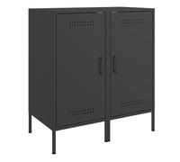 Vidaxl aparadores 2 unidades acero negro 36x39x79 cm