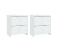 Vidaxl aparadores 2 unidades madera contrachapada blanco 70x41x75 cm