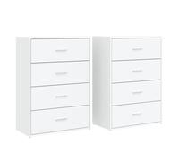 vidaXL Aparadores 2 Unidades Madera de ingeniería Blanco 60x31x84 cm, Armario de Almacenamiento, gabinete aparador, Mueble para Pasillo, Buffet