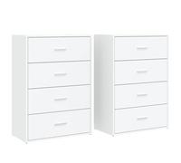 vidaXL Aparadores 2 Unidades Madera de ingeniería Blanco 60x31x84 cm, Armario de Almacenamiento, gabinete aparador, Mueble para Pasillo, Buffet