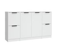 Vidaxl aparadores 3 piezas madera contrachapada blanco
