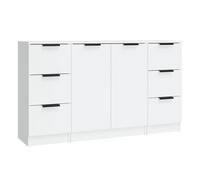 Vidaxl aparadores 3 piezas madera contrachapada blanco