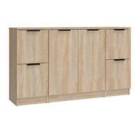 Vidaxl aparadores 3 piezas madera contrachapada color roble sonoma