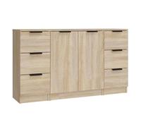 Vidaxl aparadores 3 piezas madera contrachapada color roble sonoma