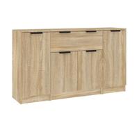 Vidaxl aparadores 3 piezas madera contrachapada color roble sonoma