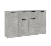 Vidaxl aparadores 3 piezas madera contrachapada gris cemento