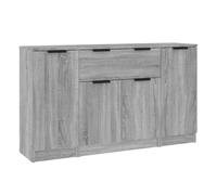 Vidaxl aparadores 3 piezas madera contrachapada gris sonoma