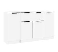 vidaXL Aparadores 3 Piezas Mueble Salón Sala Estar Almacenaje Armario Decoración Adorno Entrada Estante Cajón Madera Contrachapada Blanco
