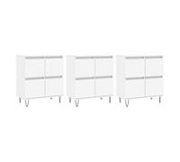Vidaxl aparadores 3 uds madera contrachapada blanco