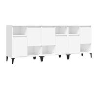 vidaXL Aparadores 3 uds Madera contrachapada Blanco 60x35x70 cm
