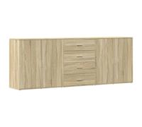 vidaXL Aparadores 3 uds – Madera contrachapada, Roble Sonoma, Armario de almacenamiento