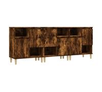 Vidaxl aparadores 3 uds madera contrachapada roble ahumado 60x35x70 cm