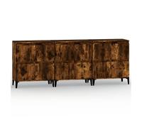 Vidaxl aparadores 3 uds madera contrachapada roble ahumado 60x35x70 cm
