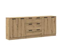 Vidaxl aparadores 3 uds madera ingeniería roble artisian 60x30x70 cm