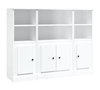 vidaXL Aparadores altos 3 piezas madera contrachapada blanco