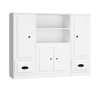 Vidaxl aparadores altos 3 piezas madera contrachapada blanco