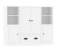 vidaXL Aparadores Altos 3 Piezas Madera contrachapada Blanco