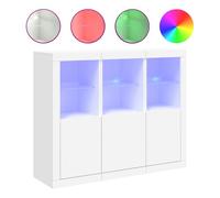 Vidaxl aparadores con luces led 3 piezas madera de ingeniería blanco