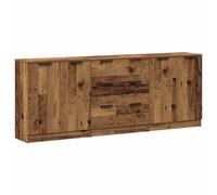 vidaXL Aparadors 3 uds Madera de ingeniería Envejecida 60x30x70 cm, Armario de almacenaje, Mueble aparador, Armario, Armario bufé