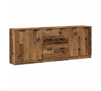 vidaXL Aparadors 3 uds Madera de ingeniería Envejecida 60x30x70 cm, Armario de almacenaje, Mueble aparador, Armario, Armario bufé