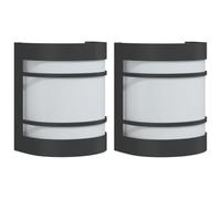 vidaXL Apliques de exterior 2 unidades acero inoxidable negro, luz de pared exterior, lámpara de pared de jardín, luz para pared exterior