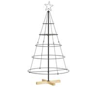 vidaXL Árbol de Navidad Cono 125 cm Negro Acero con soporte – Minimalista para salón