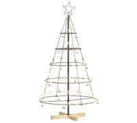 vidaXL Árbol de Navidad Cono 125 cm Negro Acero con soporte – Minimalista para salón