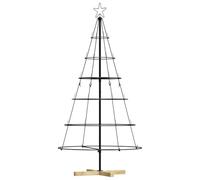vidaXL Árbol Cono de Navidad con Soporte Negro 150 cm Acero, Salón, Decoración navideña Moderna, Adornos Festivos, Árbol Minimalista, Acento Elegante, Muestra de Temporada