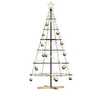 vidaXL Árbol Cono de Navidad con Soporte Negro 150 cm Acero, Salón, Decoración navideña Moderna, Adornos Festivos, Árbol Minimalista, Acento Elegante, Muestra de Temporada