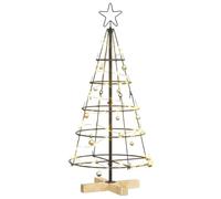 vidaXL Árbol Cono de Navidad con Soporte Negro 90 cm Acero