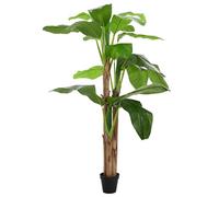 vidaXL Árbol de Banana Artificial Verde 125 x 25 x 250 cm Tela y Bambú,